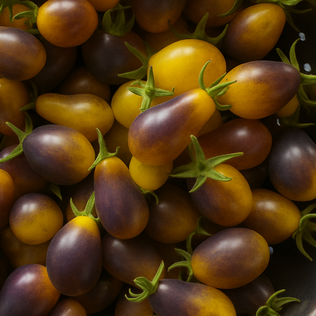 Gelbviolette Cocktailtomate 'Indigo Pear Drops' (Solanum lycopersicum) Samen