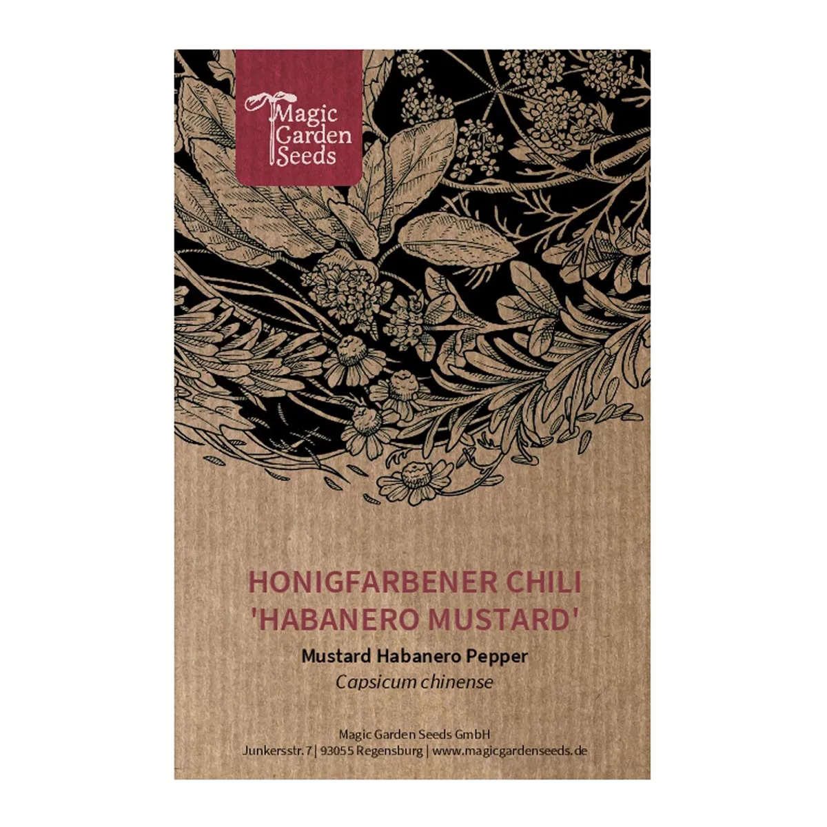Honigfarbener Chili 'Habanero Mustard' (Capsicum chinense) Samen