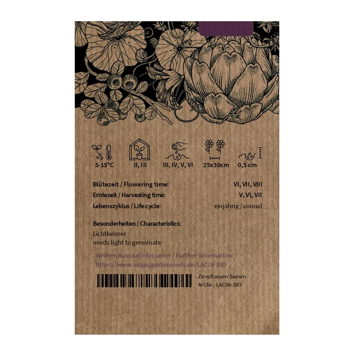 Romanasalat 'Rehzunge' (Lactuca sativa) Bio Saatgut