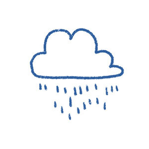 Regenwolke als Symbol für den Wasserbedarf der Pflanzen