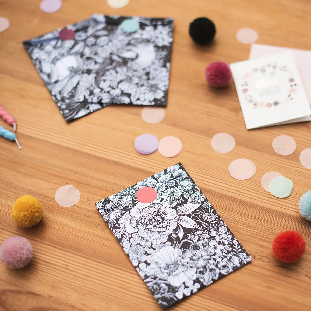 Geschenktütchen - Naturpoesie - 40 bunte Papiertütchen / Flachbeutel mit 8 verschiedenen Designs