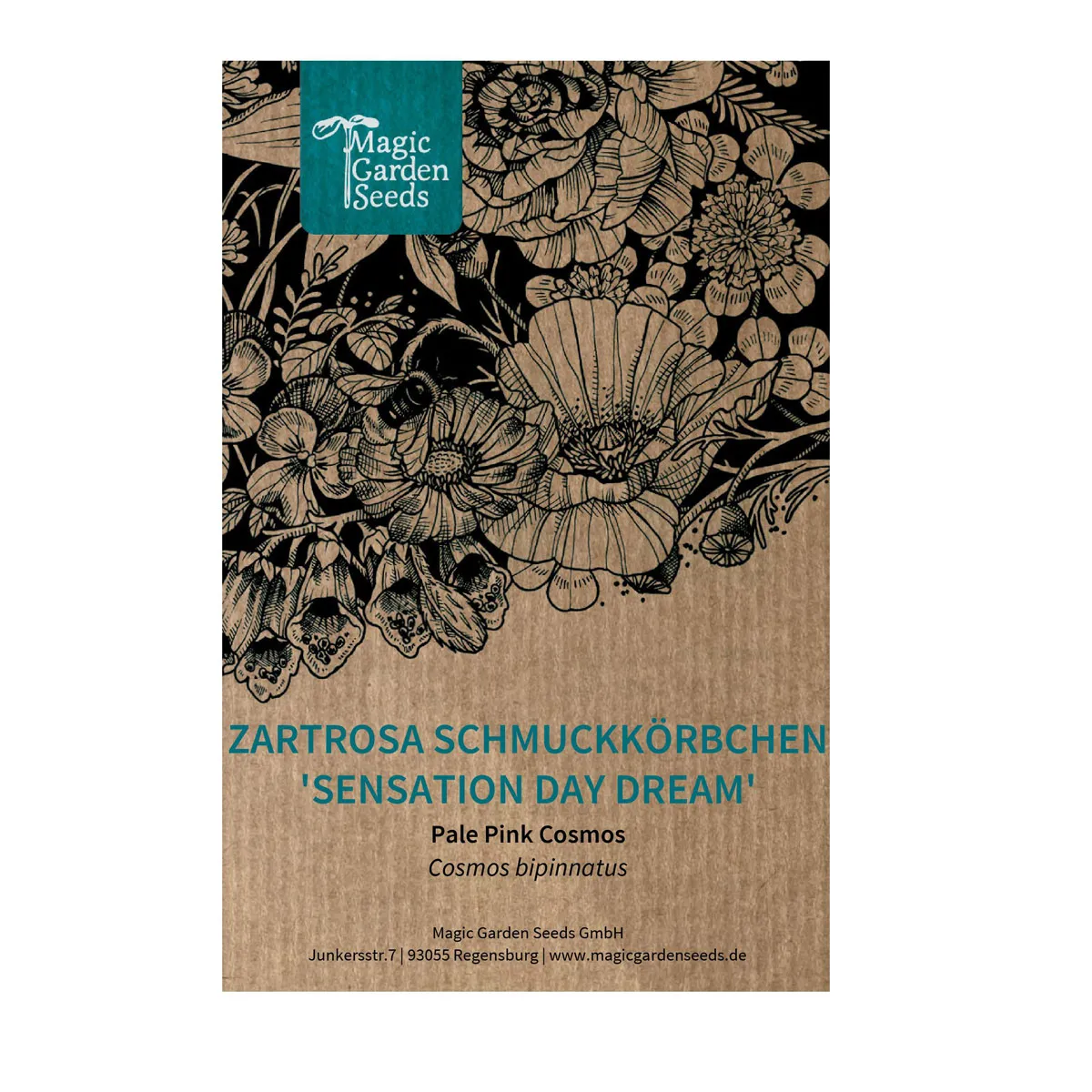 Zartrosa Schmuckkörbchen 'Sensation Day Dream' (Cosmos bipinnatus) Samen