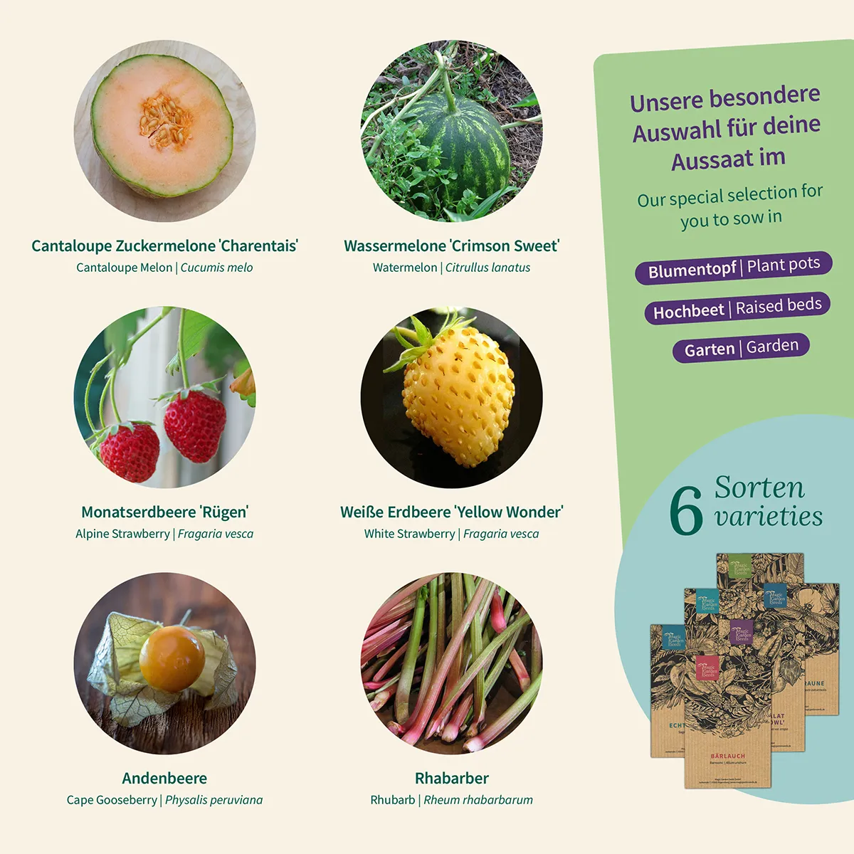 Obst-Garten: Melone, Erdbeere & Co - Samenset Nr.8
