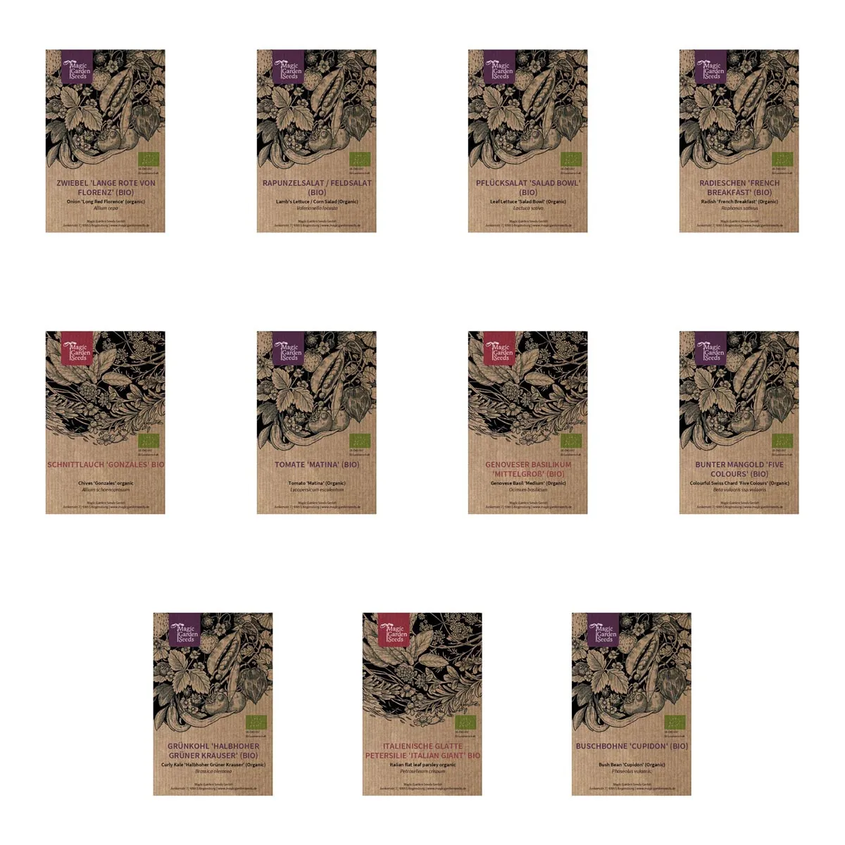 Anfängergemüse für das Hochbeet (Bio) - Samen-Geschenkset
