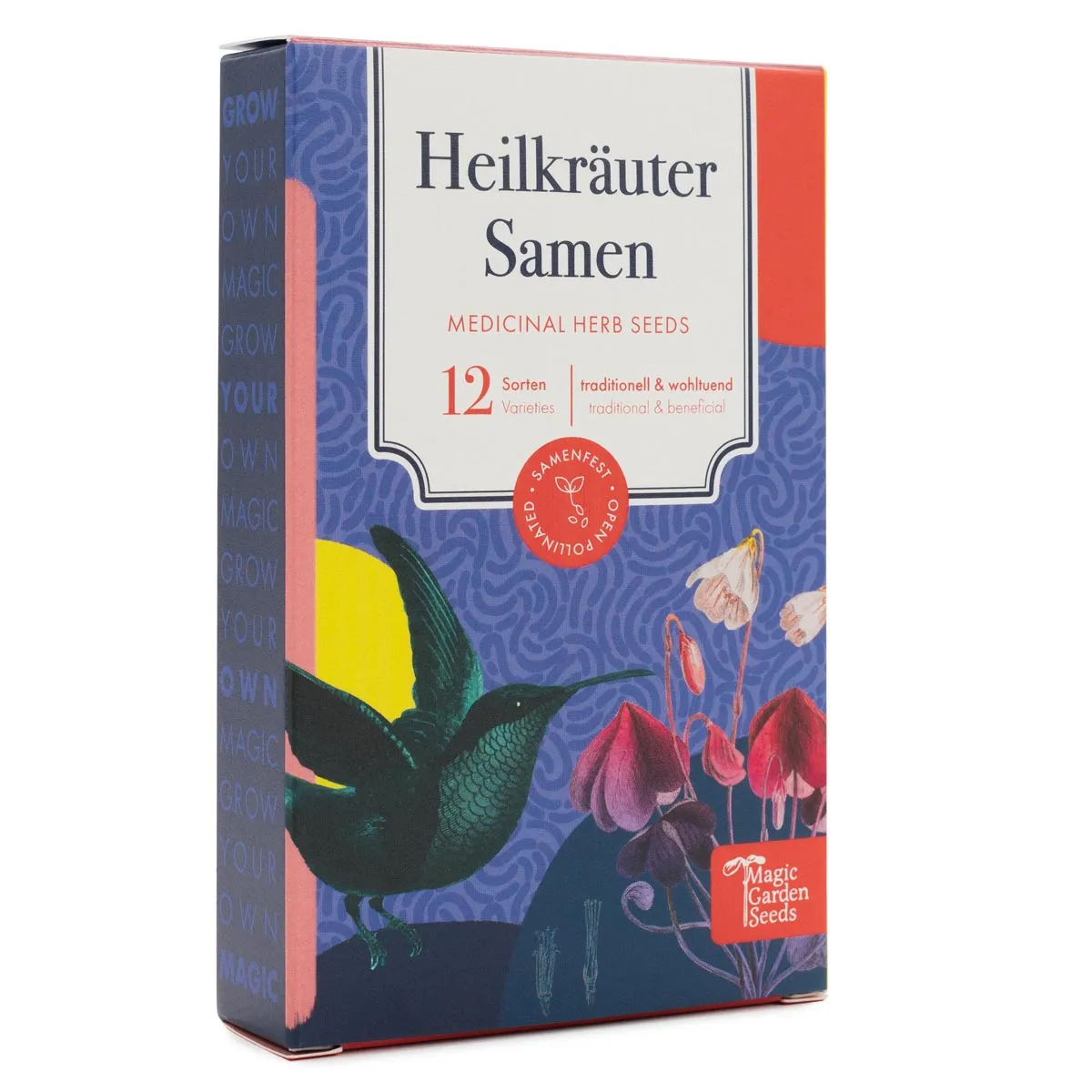 Heilkräutersamen - 12 samenfeste Heilkräutersorten - traditionell & wohltuend - Einsteiger-Saatgutset