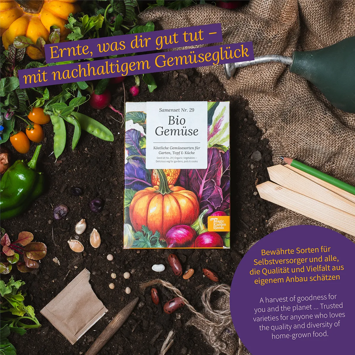 Bio-Gemüse: Köstliche Sorten für die Selbstversorgung - Samenset Nr. 29