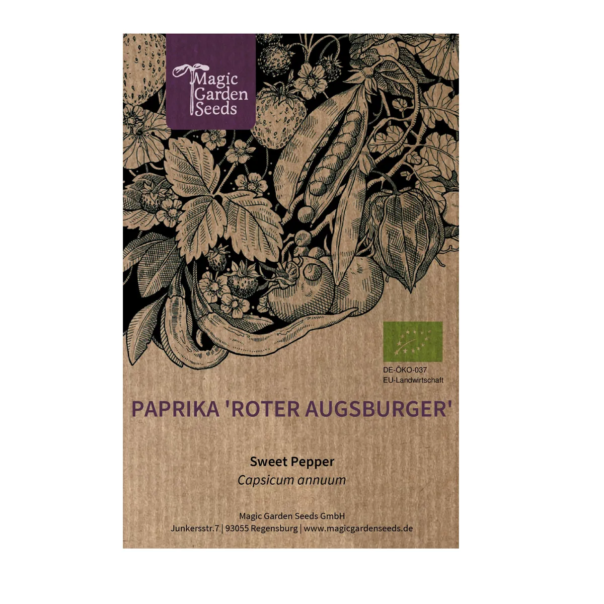 Paprika 'Roter Augsburger' (Capsicum annuum) Bio-Saatgut