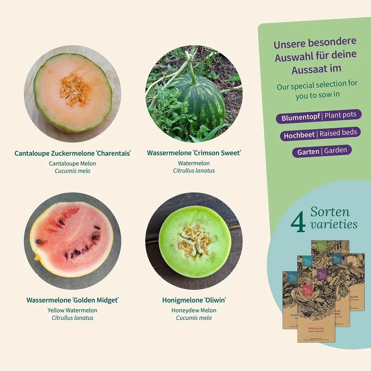 Melonen Garten: Exotische Früchte einfach selbst gezogen – Samenset Nr. 16