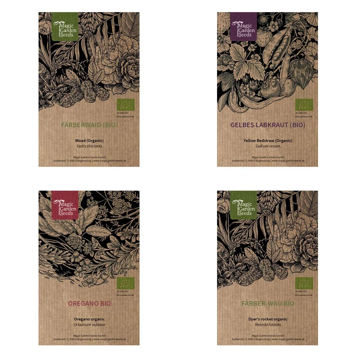 Traditionelle Färberpflanzen (Bio) - Samen-Geschenkset