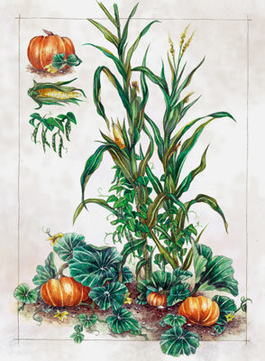 Hangezeichnete Illustration der drei Schwestern