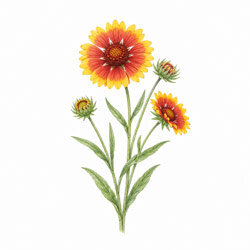 Illustration einer Kokardenblume