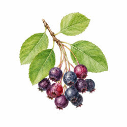 Illustration einer Felsenbirne